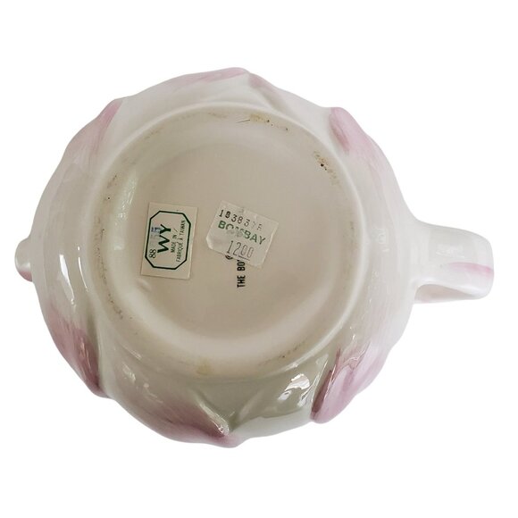 Vintage Teapot The Bombay Company Pink Tulip Ceramic with Lid Taiwan 1992 - Picture 8 of 11